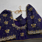 Purple Butterfly Maggam Aari Work Blouse - 