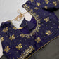 Purple Butterfly Maggam Aari Work Blouse - 