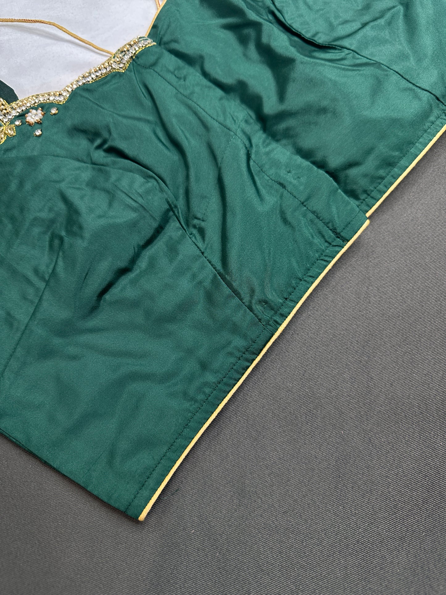 Green Butterfly Maggam Aari Work Blouse - 