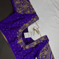 Purple Pattu Silk Maggam Aari Blouse - 