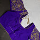 Purple Pattu Silk Maggam Aari Blouse - 