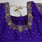 Purple Pattu Silk Maggam Aari Blouse - 