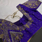 Purple Pattu Silk Maggam Aari Blouse - 