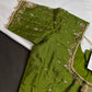 Green Silk Maggam Aari Blouse - 