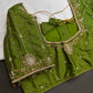 Green Silk Maggam Aari Blouse - 