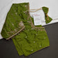 Green Silk Maggam Aari Blouse - 