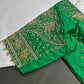 Green Silk Maggam Aari Blouse - 