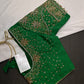 Green Silk Maggam Aari Blouse - 