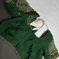 Green Net Silk Maggam Aari Blouse - 
