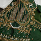 Green Net Silk Maggam Aari Blouse - 