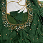 Green Net Silk Maggam Aari Blouse - 