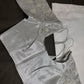 Silver Silk Maggam Aari Pearl Work Blouse - 