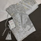 Silver Silk Maggam Aari Pearl Work Blouse - 