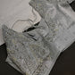 Silver Silk Maggam Aari Pearl Work Blouse - 