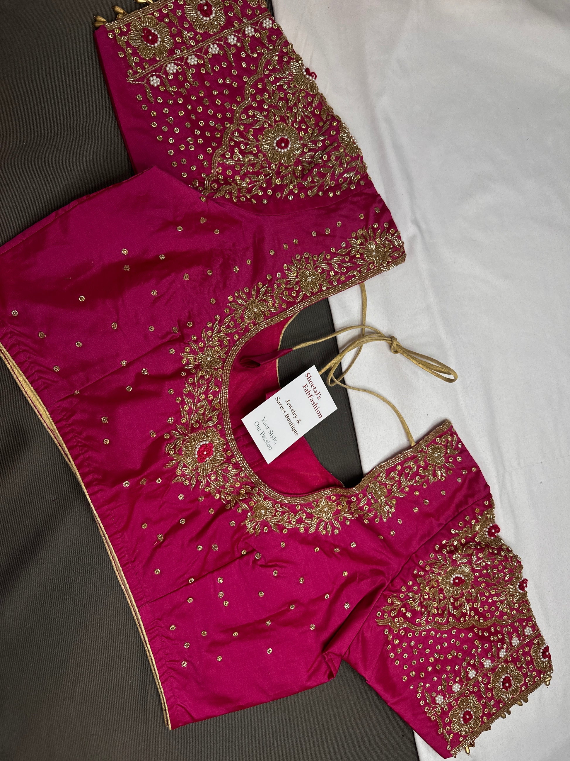 Pink Maggam Aari Work Blouse - 