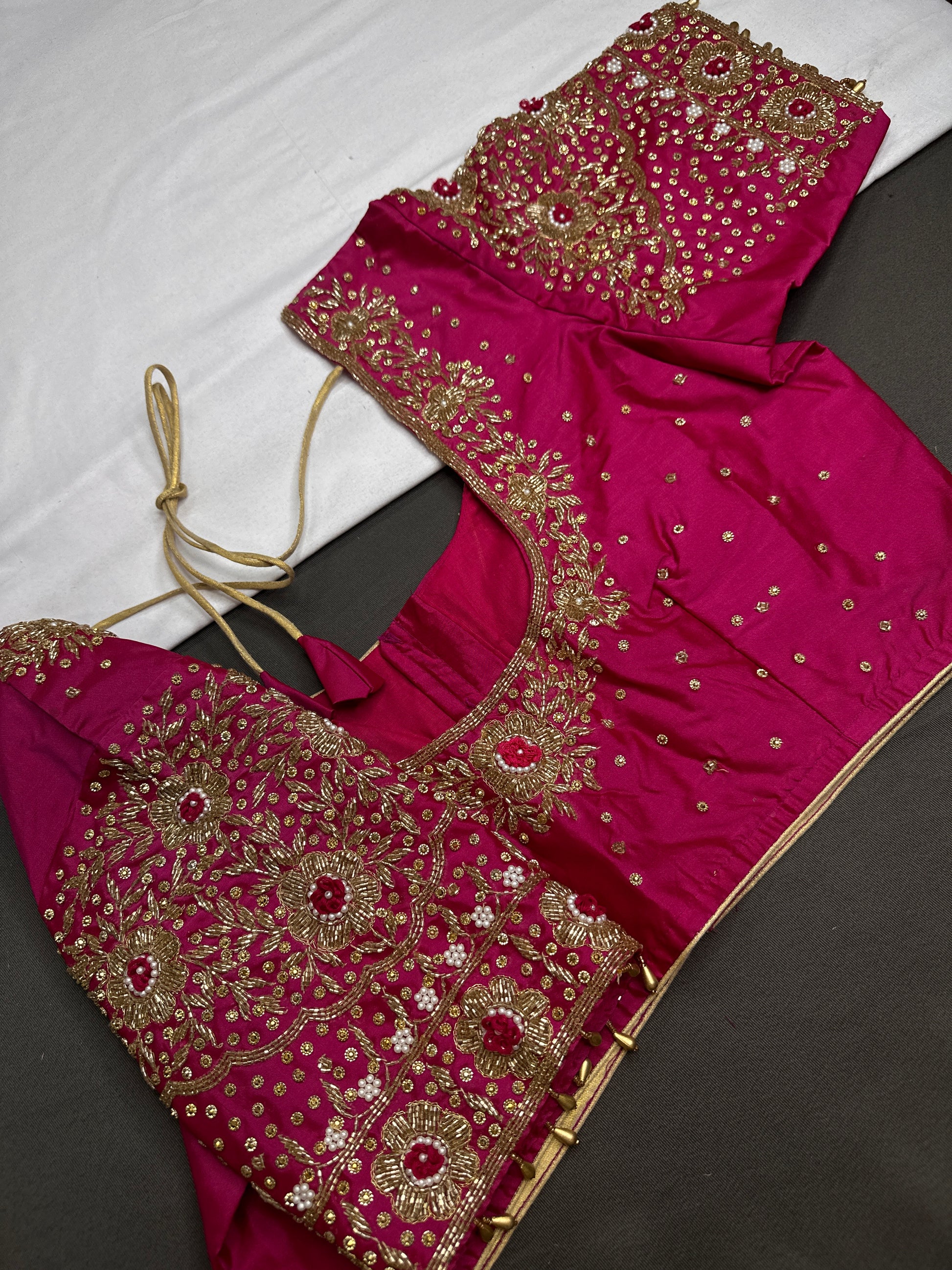 Pink Maggam Aari Work Blouse - 