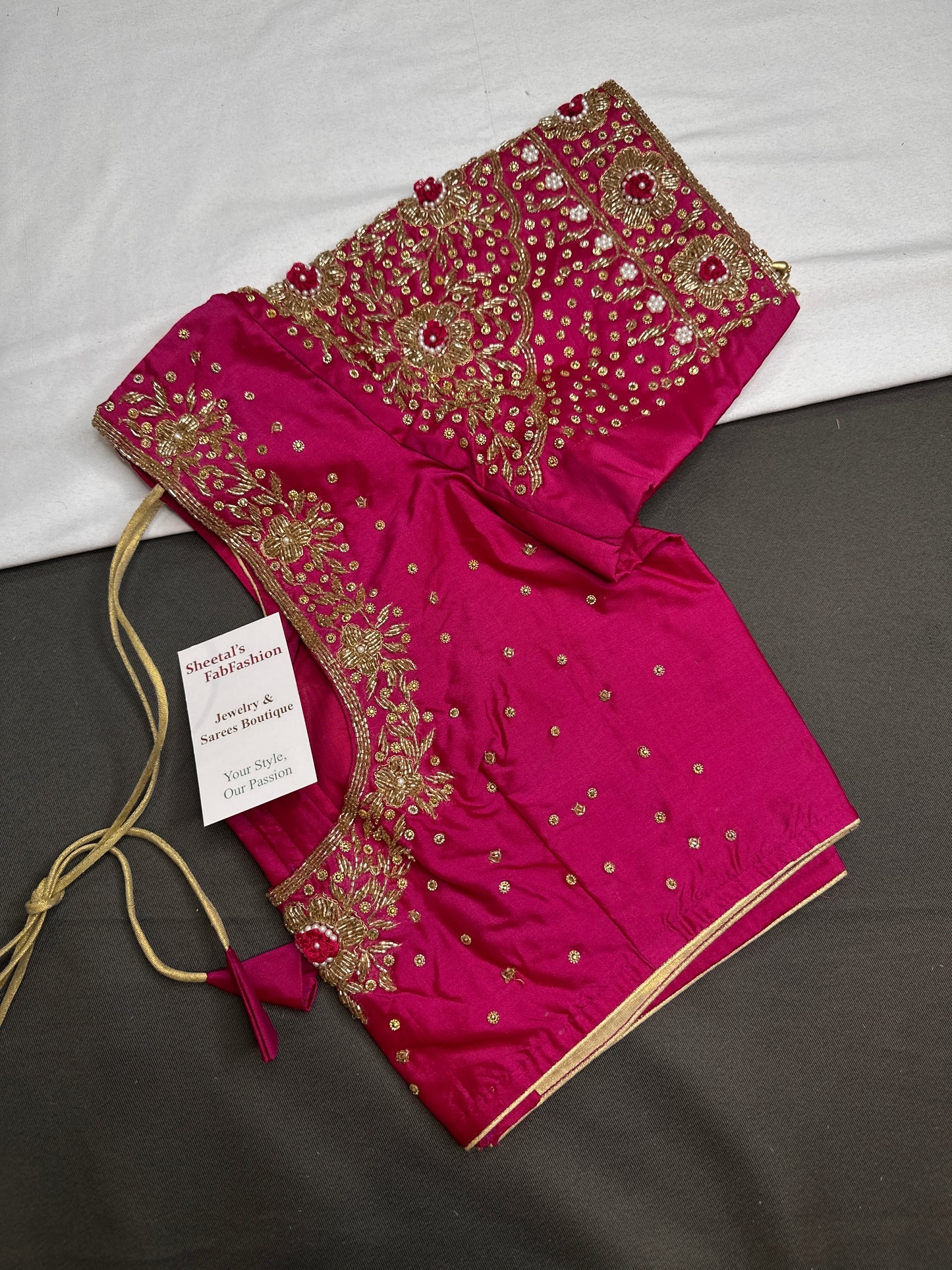 Pink Maggam Aari Work Blouse - 