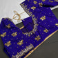 Blue Butterfly Maggam Aari Work Blouse - 