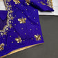 Blue Butterfly Maggam Aari Work Blouse - 