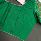 Green Pattu Silk Maggam Aari Blouse - 