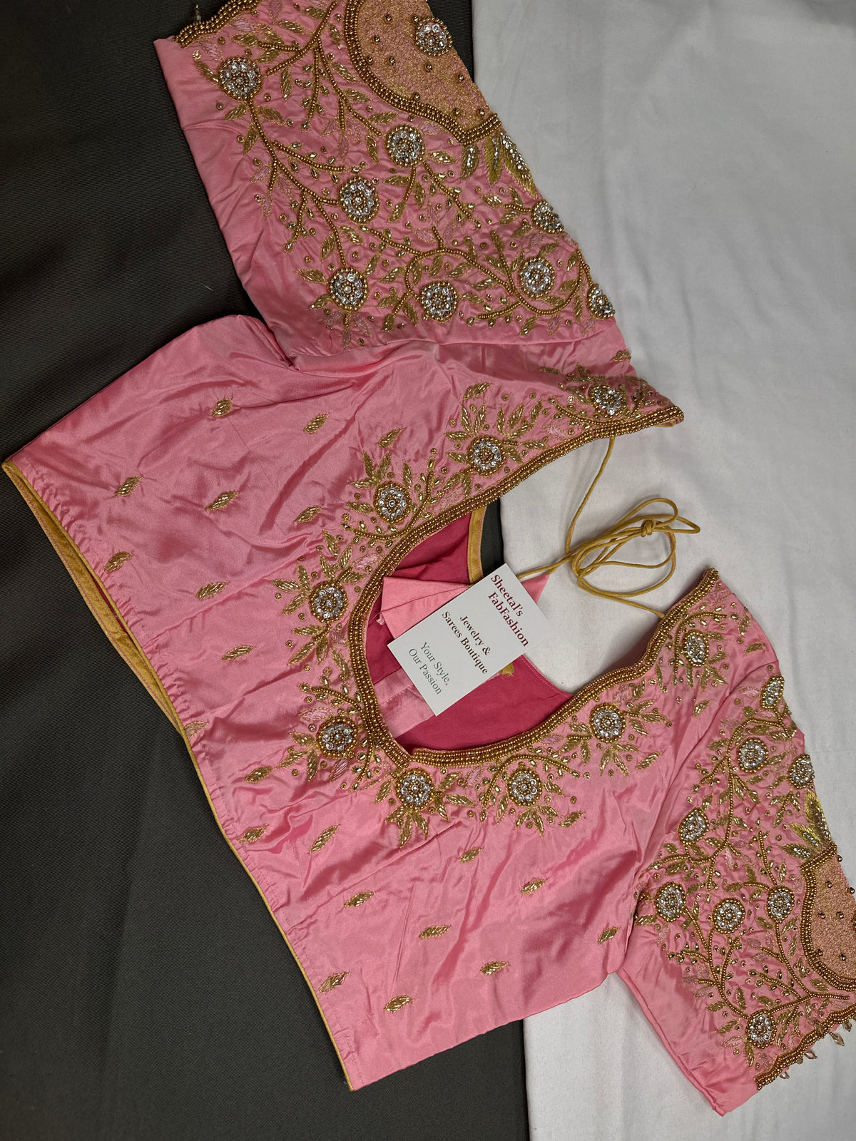 Pink Pattu Silk Maggam Aari Blouse - 