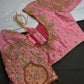 Pink Pattu Silk Maggam Aari Blouse - 