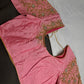 Pink Pattu Silk Maggam Aari Blouse - 