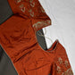 Rust Brown Pattu Silk Maggam Aari Blouse - 