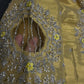 Gold Tissue Net Pattu Silk Maggam Aari Blouse - 