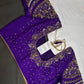 Purple Silk Maggam Aari Work Blouse - 