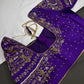 Purple Silk Maggam Aari Work Blouse - 