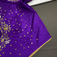 Purple Silk Maggam Aari Work Blouse - 