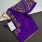 Purple Silk Maggam Aari Work Blouse - 