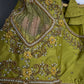 Green Net Silk Maggam Aari Blouse - 