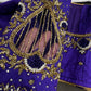 Blue Net Silk Maggam Aari Blouse - 