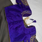 Blue Net Silk Maggam Aari Blouse - 