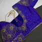 Blue Silk Maggam Aari Work Blouse - 