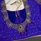 Blue Silk Maggam Aari Work Blouse - 