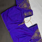 Blue Silk Maggam Aari Work Blouse - 