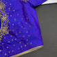 Blue Silk Maggam Aari Work Blouse - 