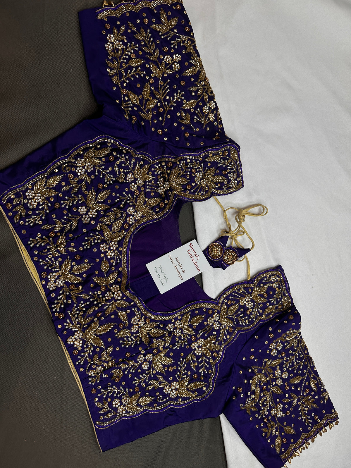 Deep Purple Kardana Maggam Blouse - 
