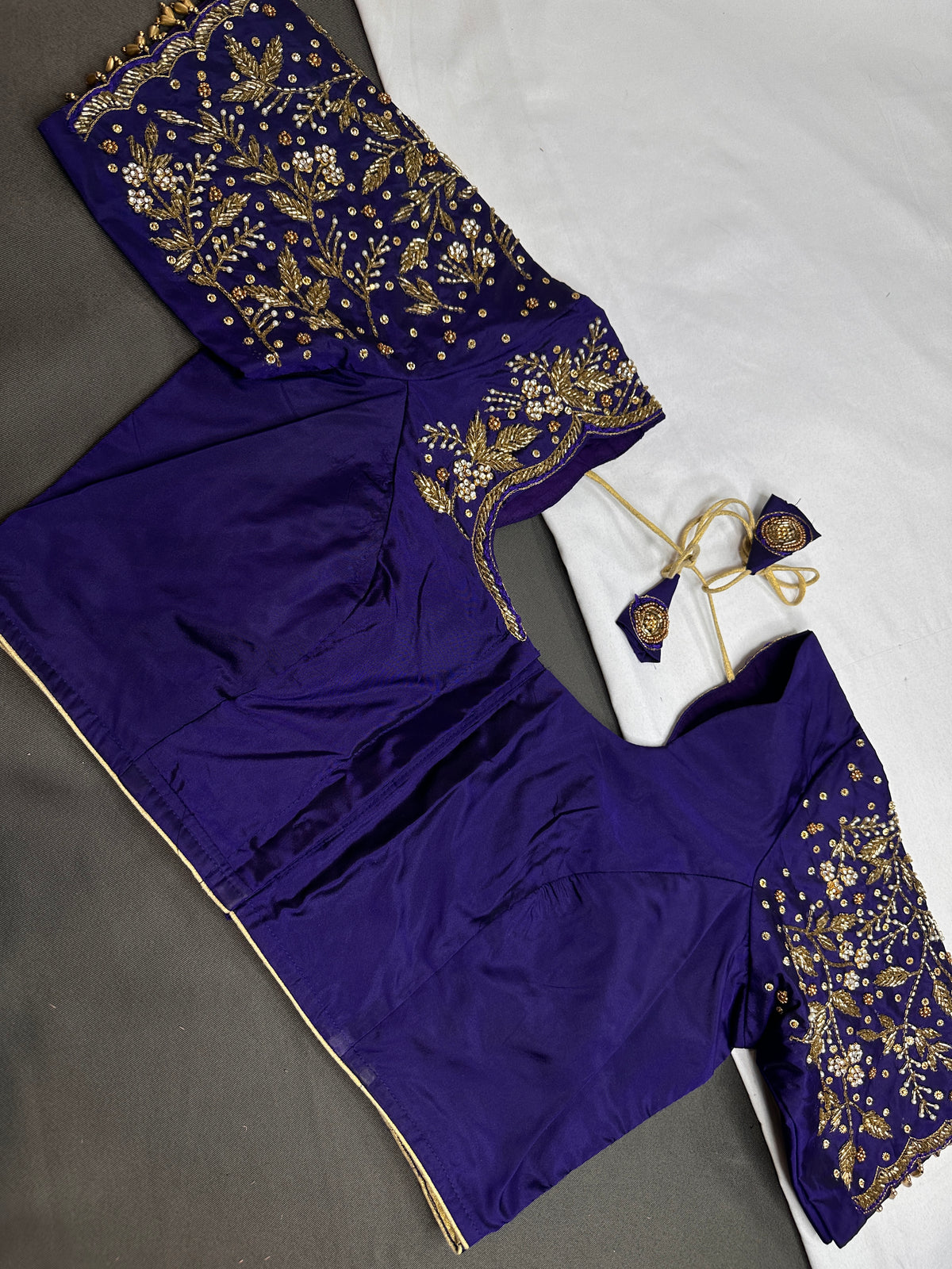 Deep Purple Kardana Maggam Blouse - 