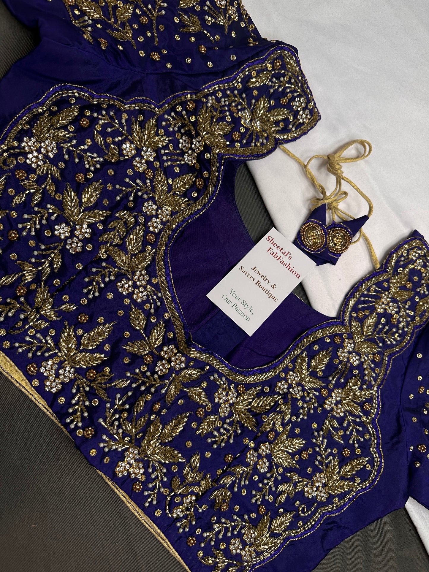 Deep Purple Kardana Maggam Blouse - 