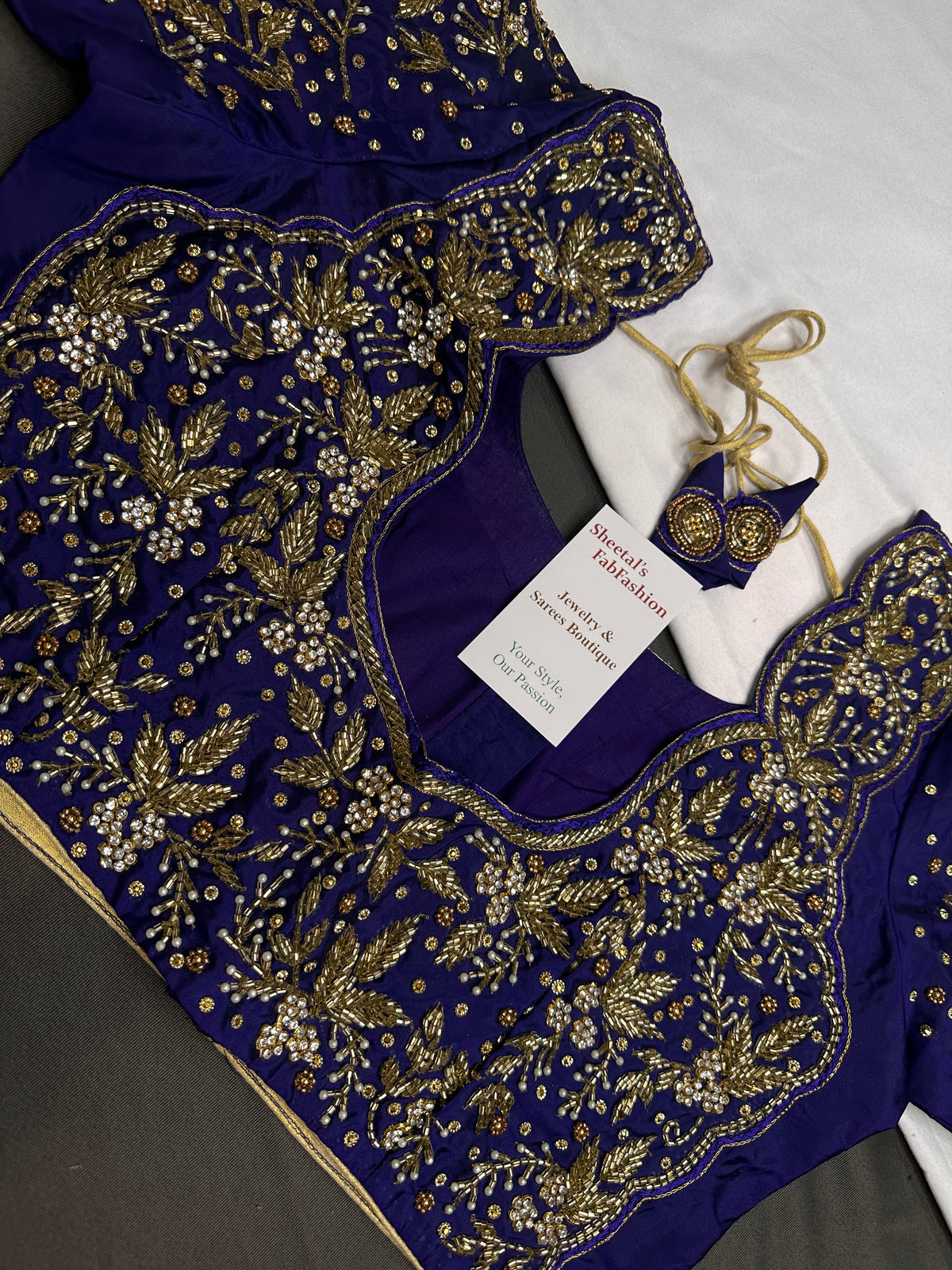 Deep Purple Kardana Maggam Blouse - 