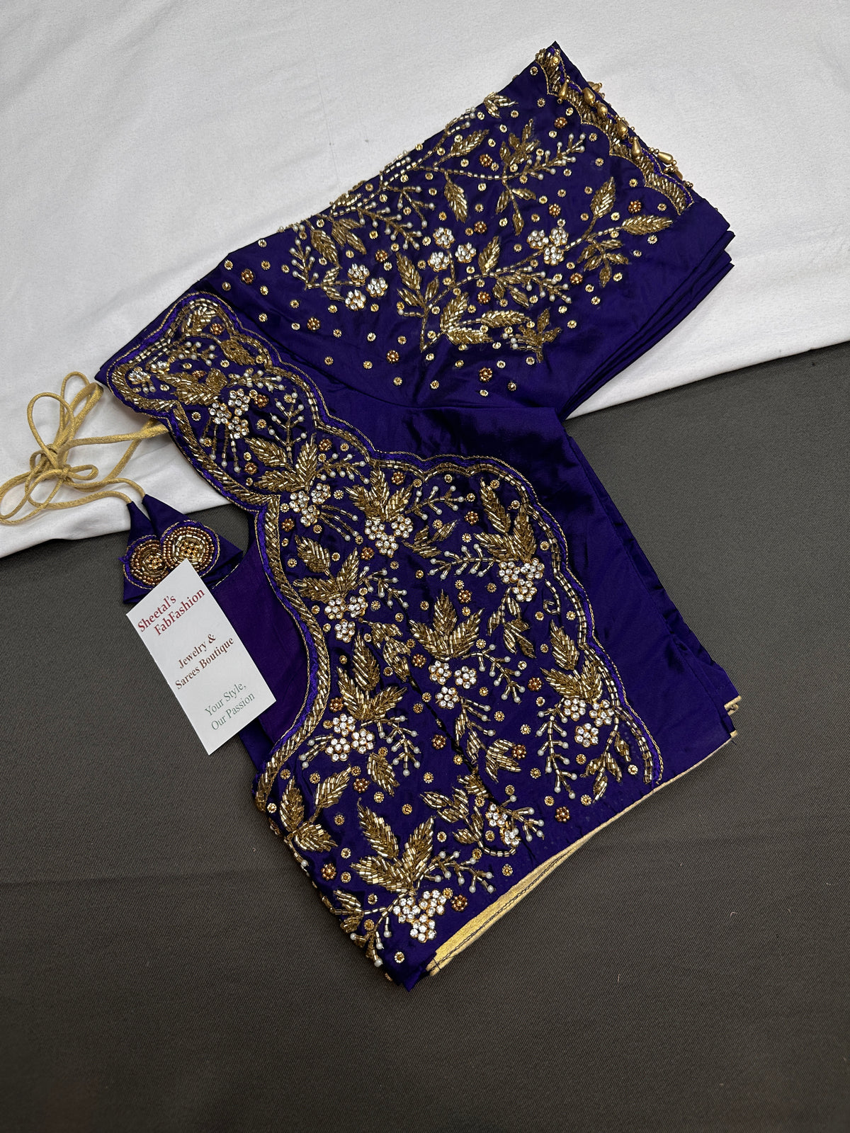Deep Purple Kardana Maggam Blouse - 