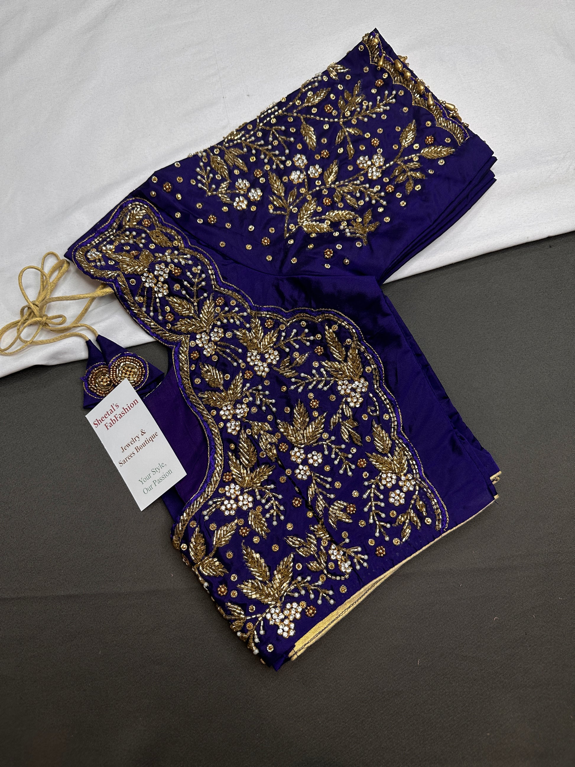 Deep Purple Kardana Maggam Blouse - 