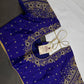Blue Pattu Silk Maggam Aari Blouse - 