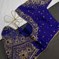 Blue Pattu Silk Maggam Aari Blouse - 