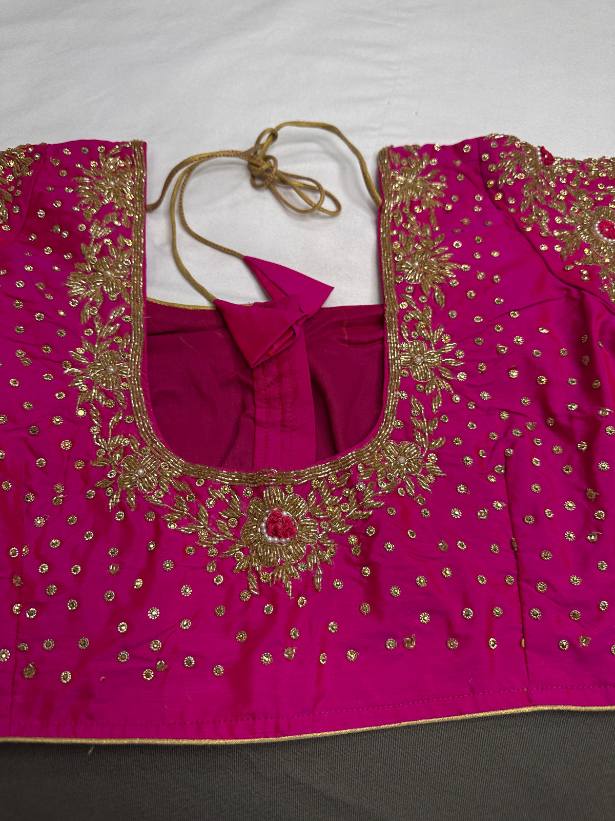 Pink Maggam Aari Work Blouse - 
