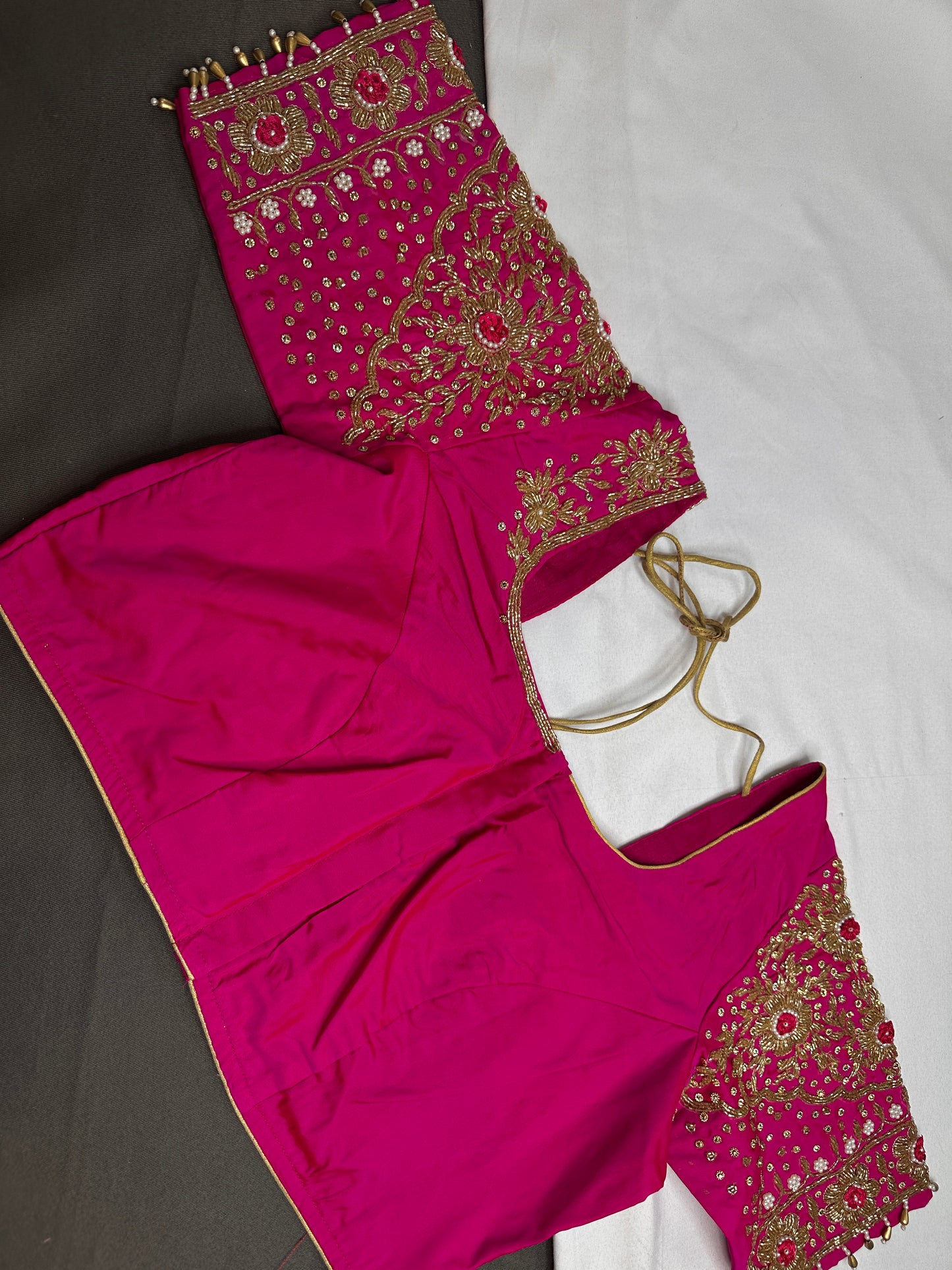 Pink Maggam Aari Work Blouse - 